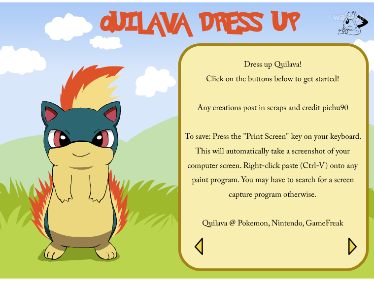 마그케인 꾸미기 (Quilava Dress Up) 게임 화면 1