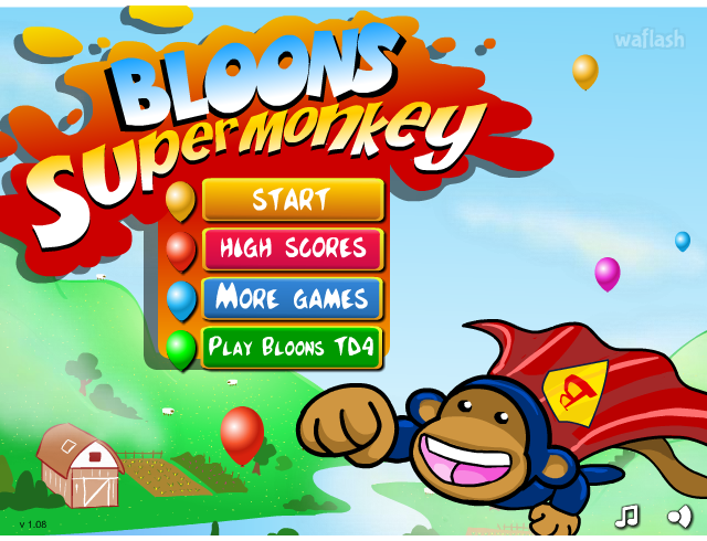 블룬즈 슈퍼 몽키 (Bloons Super Monkey) 게임 화면 1