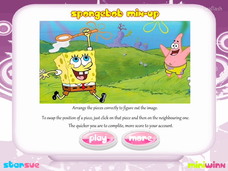 스폰지밥 믹스업 퍼즐 (SpongeBob Mix-Up) 게임 화면 1