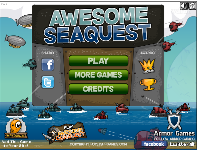 어썸 씨퀘스트 (Awesome Seaquest) 게임 화면 1