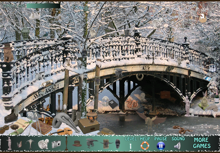 Snowy Bridge 숨은그림찾기 게임 화면 2