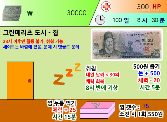 3만으로 살아보자! 게임 화면 2