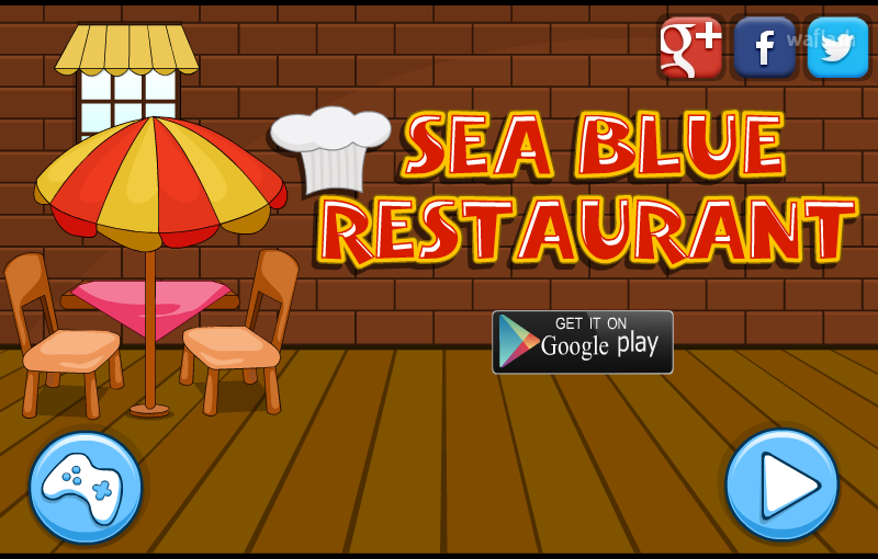 씨 블루 레스토랑 탈출 (Mirchi Escape Sea Blue Restaurant) 게임 화면 1