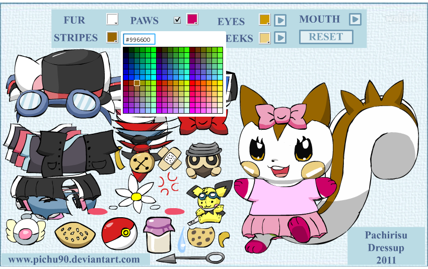 파치리스 드레스업 (Pachirisu Dressup) 게임 화면 2