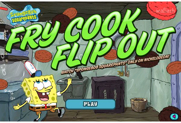 스폰지밥 프라이 쿡 플립 아웃 (Fry Cook Flip Out) 게임 화면 1