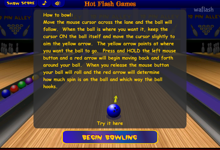 볼링 (Bowling) 게임 화면 1
