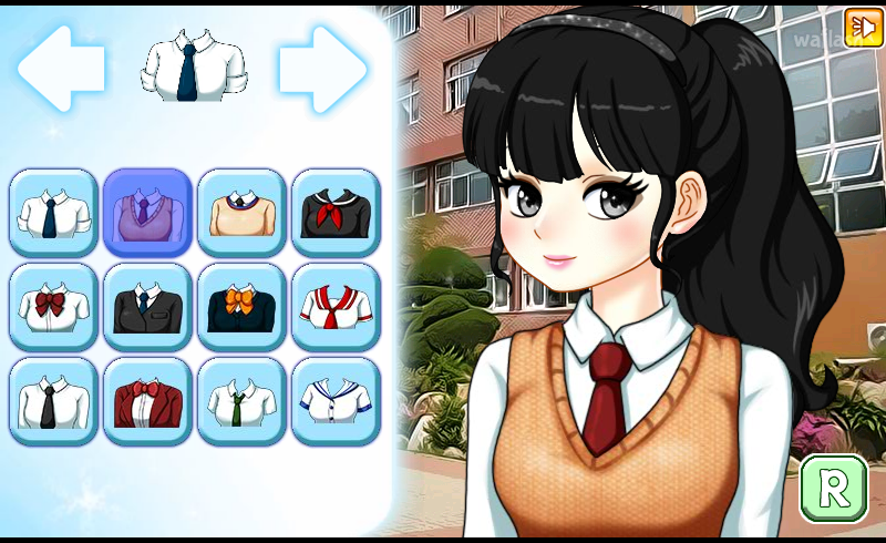 교복 스타일링 게임 화면 2