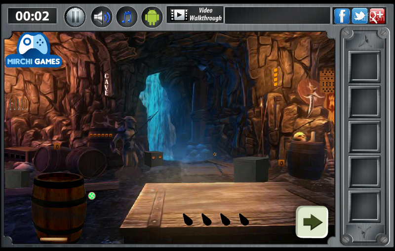 동굴 보물 찾기 (Mirchi Escape - Find The Treasure In Cave) 게임 화면 2