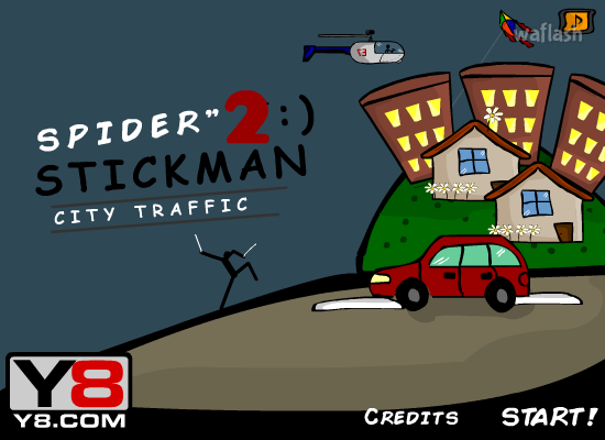 스파이더 스틱맨2 (Spider Stickman 2 - City Traffic) 게임 화면 1