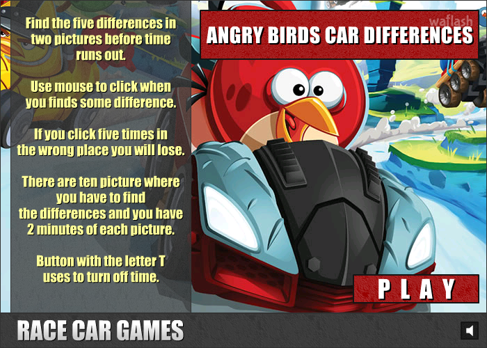 틀린그림찾기 - 앵그리 버드 카 디퍼런스 (Angry Birds Car Differences) 게임 화면 1