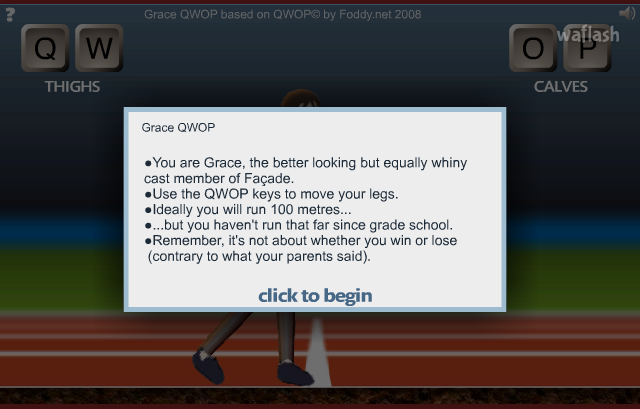 Grace QWOP 게임 화면 1