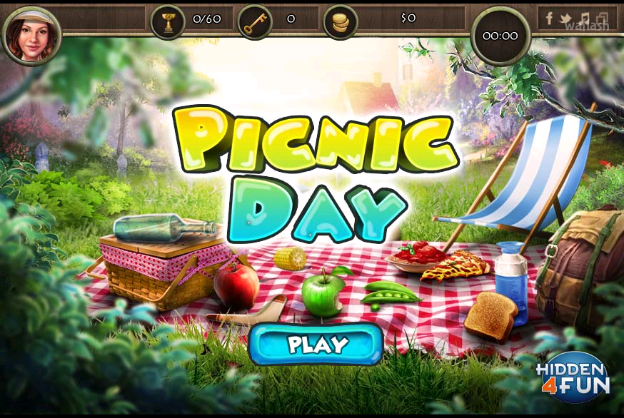Hidden4fun 숨은그림찾기 - 피크닉 데이 (Picnic Day) 게임 화면 1