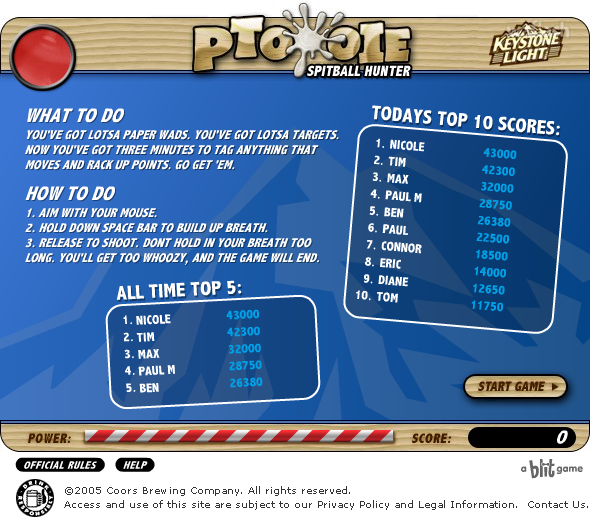 피투이 스핏볼 헌터 Ptooie Spitball Hunter 게임 화면 1