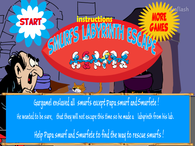 스머프 미로 탈출 (Smurfs Labyrinth Escape) 게임 화면 1
